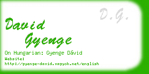 david gyenge business card