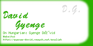 david gyenge business card